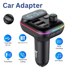 Bluetooth5.0 Car Adapter FM Transmitter USB AUX Radio Handsfree MP3 Music Player