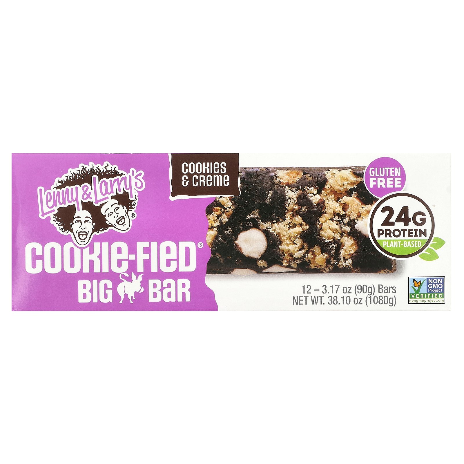 Большой батончик с печеньем, Печенье и крем, 12 батончиков, по 3,17 унции (90 г) каждый