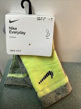 Nike Everyday Cushioned Arch Band Dri-Fit Crew Socks Youth 3Y-5Y Women’s 4-6 New