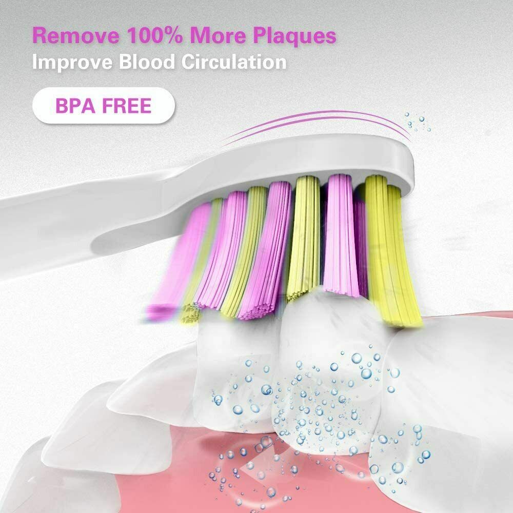 Fairywill Sonic Electric Toothbrush Rechargeable Brush Heads USB
