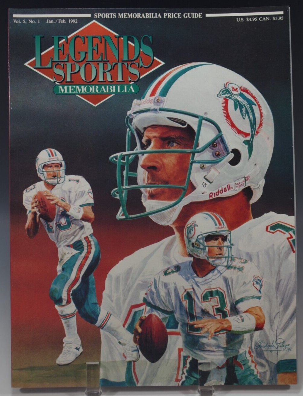 DAN MARINO COVER LEGENDS SPORTS MEMORABILIA MAGAZINE W/CARDS JAN/FEB 1992