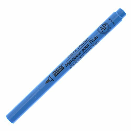 522S-F10 Marvy Uchida Fabric Marker, Fine Point, Fluorescent Blue Ink, Pack of 1