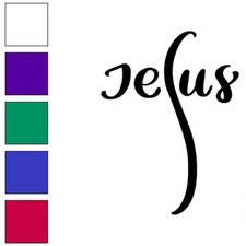 Jesus Text Script, Vinyl Decal Sticker, Multiple Colors Sizes 6388