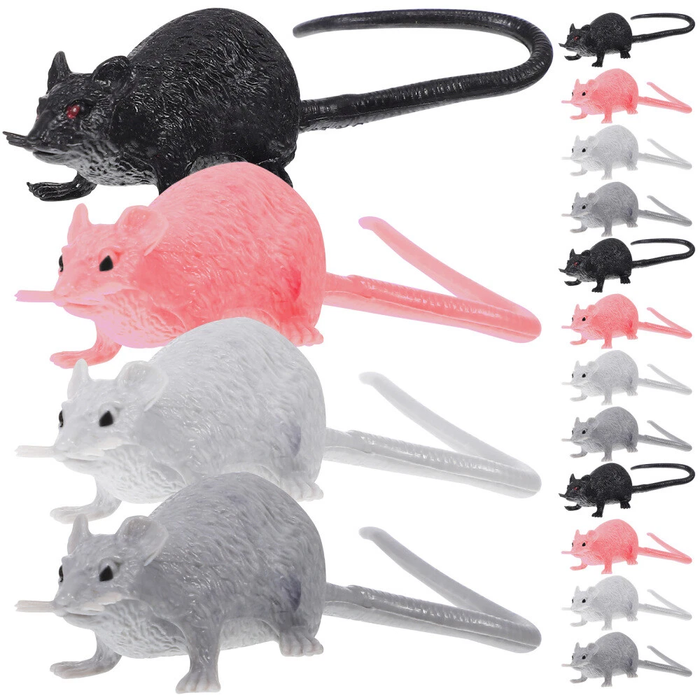 16 Pcs Halloween Plastic Fake Rats Rats Decorations Mouse ...