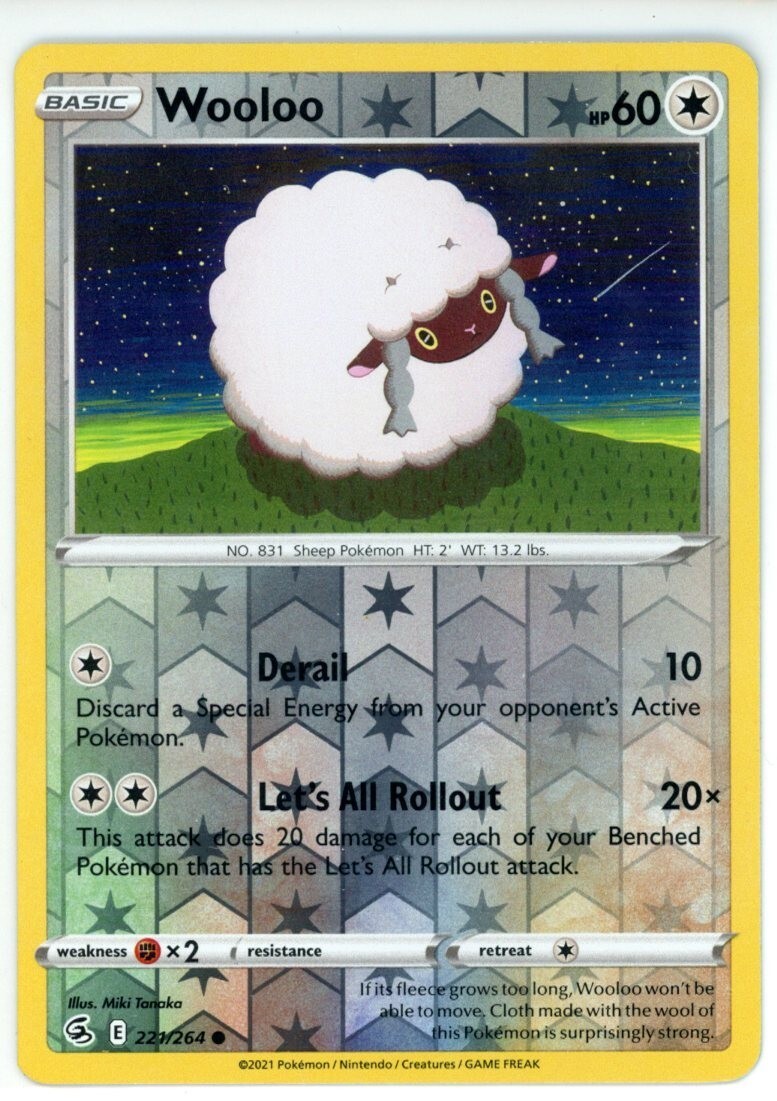 Pokemon TCG Wooloo 221/264 Swsh08: Fusion Strike Reverse Holo | eBay