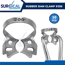 (Lot of 10) Endodontic Rubber Dam Clamps #200 Stainless Steel German Grade