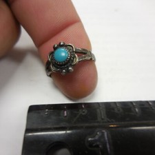 Native Ring Sterling Silver Blue Turquoise