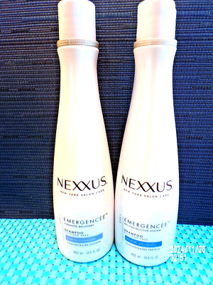 2 New Nexxus Emergencee Reconstructive System Marine Collagen Shampoo 13.5 oz.
