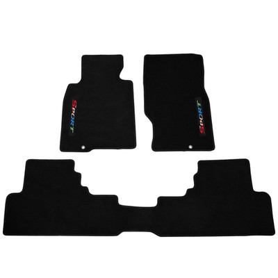 Fit For 08-13 Infiniti G37 2Dr Black Nylon Floor Mat Carpet 3PCSw/ Rainbow Sport