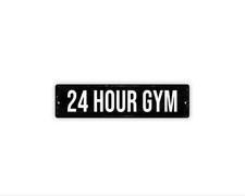 24 Hour Gym Sign, Fitness Room Wall Art, Home Gym Decor, Workout Room Sign
