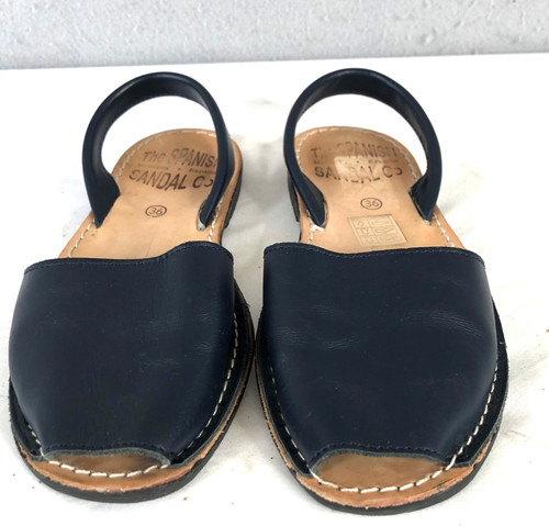 The Spanish Sandal Co Shoes Womens Size 36 Blue Leather Avarca Slingback Spain