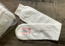 NEW (10) pr Vintage TWIN CITY'S White ATHLETIC TUBE SOCKS One Size Cotton Blend