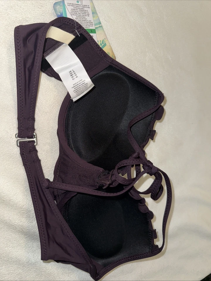 Hobie 女式钢圈吊带比基尼泳装上衣,尺寸 L,全新带标签 — 第 2/3 张图片