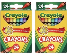 Crayola Classic Crayons 24 Colors Back to School Multicolor Crayons, 2 Packs