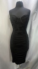 Fashion Nova Jade Bandage Midi Dress Womens Small Black Spaghetti Straps Party