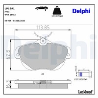 Delphi Bremsbelagsatz Scheibenbremse LP1991 FüR C6 CitroËN C5 3 Break Hdi 110