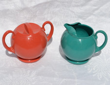 Vintage Steri-Lite Hard Plastic Sugar & Creamer Set MCM made in USA United