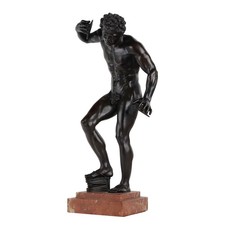 Scultura Antica Fauno con Cembali in Bronzo Italia XIX Secolo