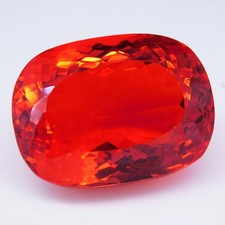 Certified 239.20 Ct Natural Mexican Fire Opal Red Orange Cushion Loose Gemstone