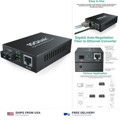 ipolex Gigabit Ethernet Media Converter, Built-in Multi-Mode SC SFP Fiber Mod...