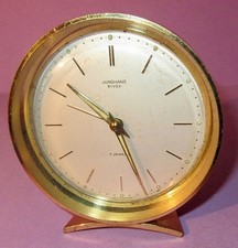 Vintage Design  kleiner Messing Reisewecker Junghans BIVOX Uhrwerk 60er -701-