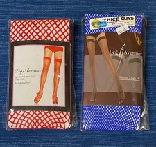 2 Leg Avenue Red Blue Thigh High Tights Spandex Nylon Industrial Net 90-165 Lb