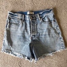 Abercrombie  Fitch The Dad Short 30/10 High Rise Button Fly Raw Hem Casual