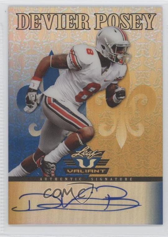 2012 Leaf Valiant Blue 5/99 DeVier Posey #DP2 Rookie Auto RC 0f3