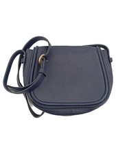 Damen Umhängetasche Leder Dunkelblau Saddle Bag Crossbody Casual