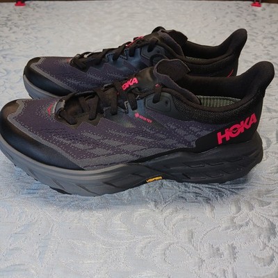 New Hoka Speedgoat 5 GTX Spike Mens Shoes Black Hiking Trail Sneakers Size 9.5B 