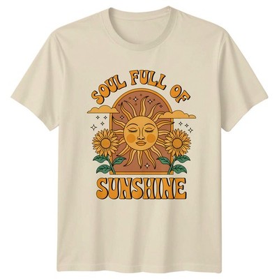 Soul Full Of Sunshine Damen T-Shirt Boho Sonnenblume Geschenk für Sie