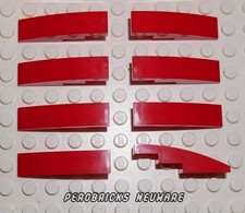 Lego 8 x Bogen halbrund Schrägstein Dachstein 1x4 rot #61678 NEUWARE