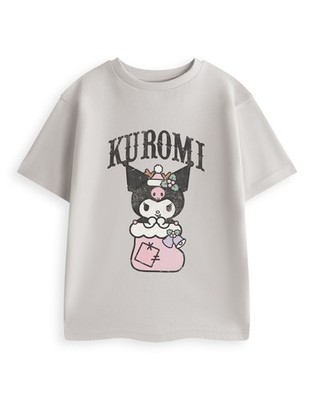 Hello Kitty & Friends Grau Kuromi Stocking Kurzärmeliges T-Shirt Mädchen