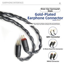 1.2M 8-Core Silver Plated Cable Compatible with For MMCX QDC TFZ 4.4mm
