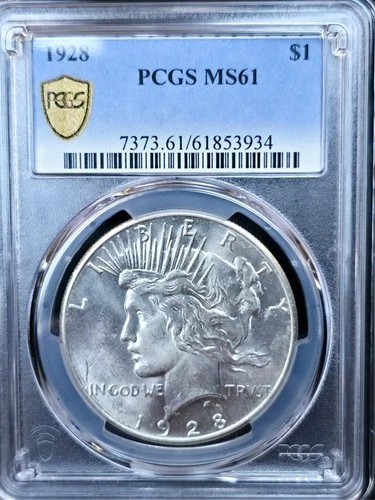 1928-P - PCGS MS 61, Peace Silver Dollar *Conservative Grade*