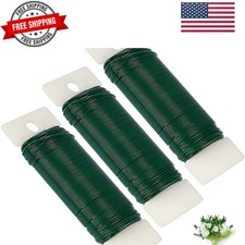 Green Floral Wire 3 Pack 117 Yards 22 Gauge Flexible Paddle Wire for Crafts C...