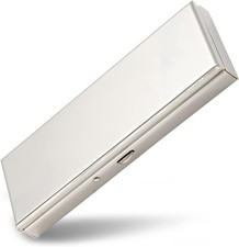 7 Day Pretty Mini Metal Pill Organizer Box Built-in Makeup Mirror Silver