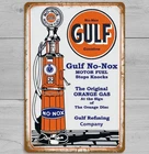 Gulf No-Nox Motor Fuel 8 x 12 Vintage Novelty Metal Sign Made In USA