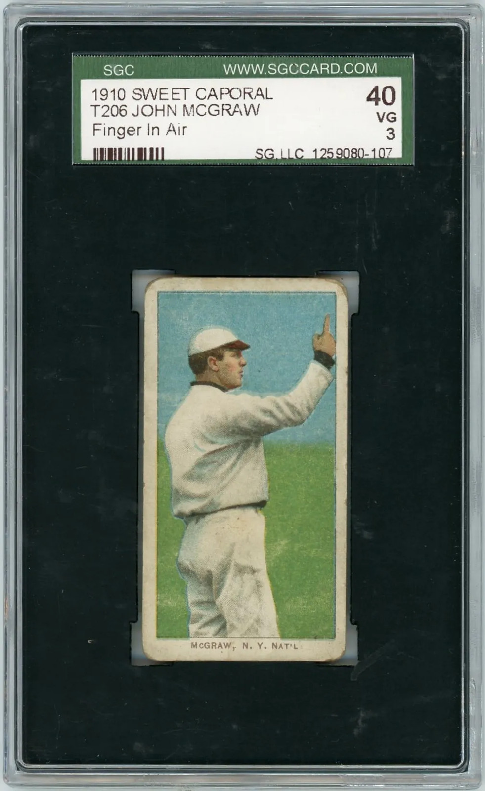 1910 Sweet Caporal (T206) John Mcgraw Finger In Air SGC 3