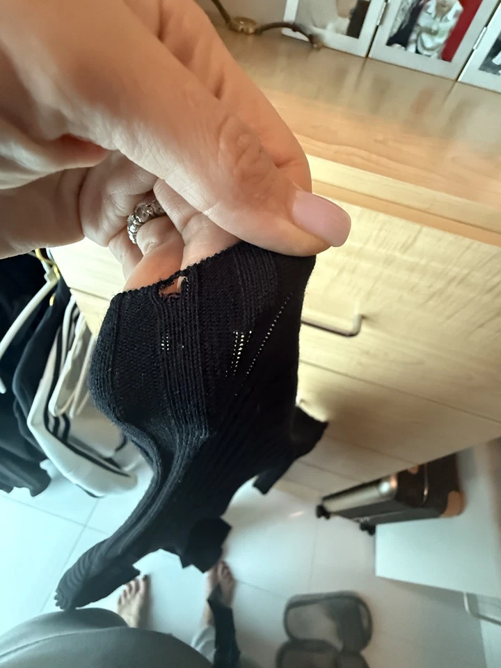   Wolford Merino Wool Rib Sweater Dress Turtleneck Bodycon Stretch Black Sz m - Image 4 of 4