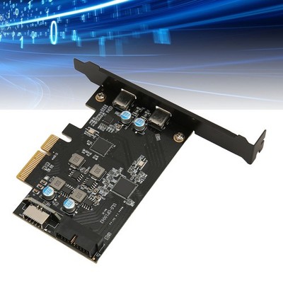 USB3.2 10G To PCI E Expansion Card 10Gbps Controller Adapter 2 TYPE C 19 Pi JTZG