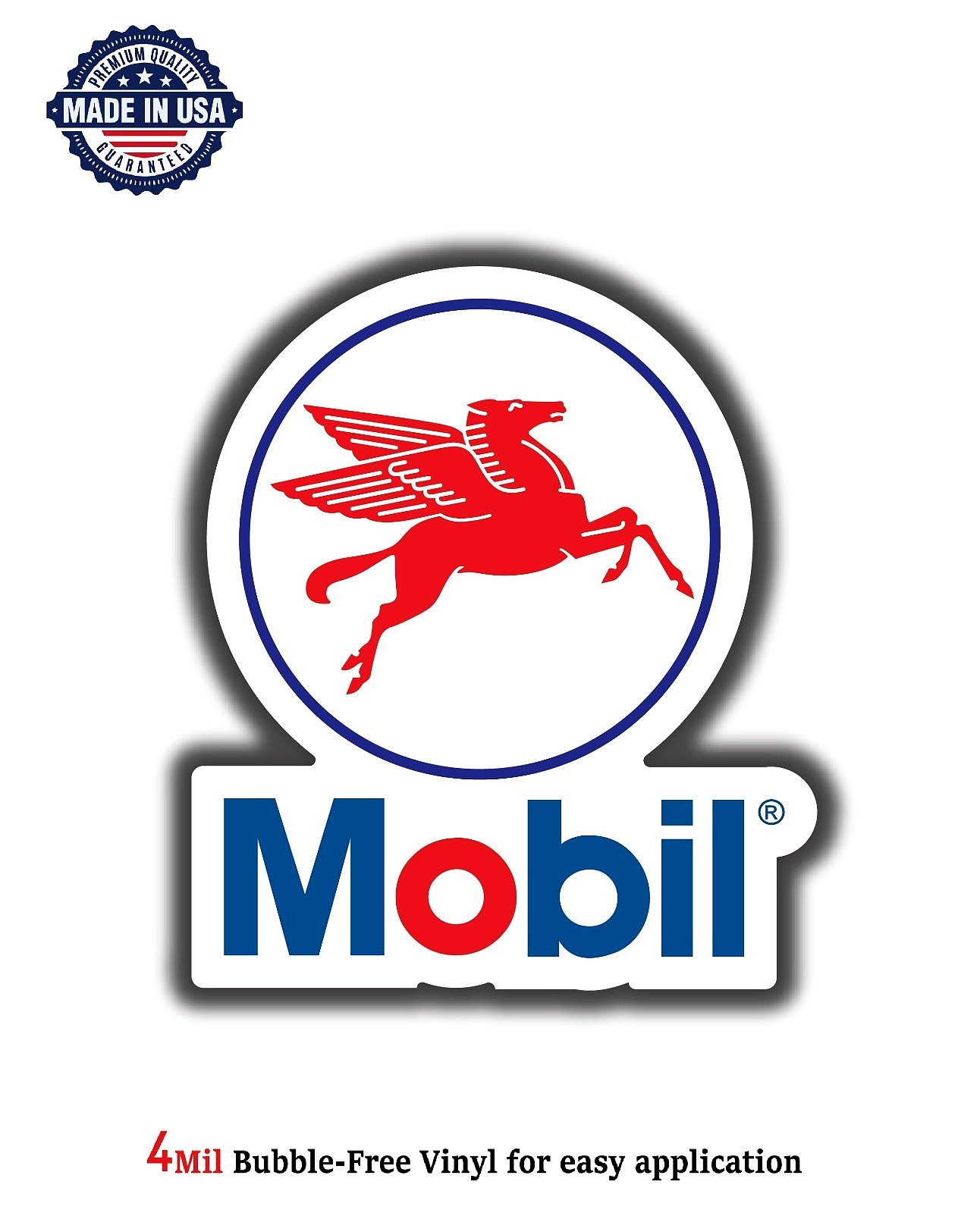 MOBIL ONE OIL LOGO VINYL DECAL STICKER CAR BUMPER 4MIL BUBBLE FREE US MADE