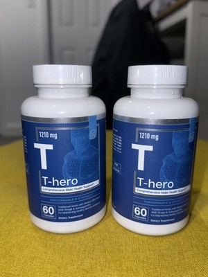 Essential Elements T-Hero Male Health & T-Support 60 Vegan Caps (2) Pack