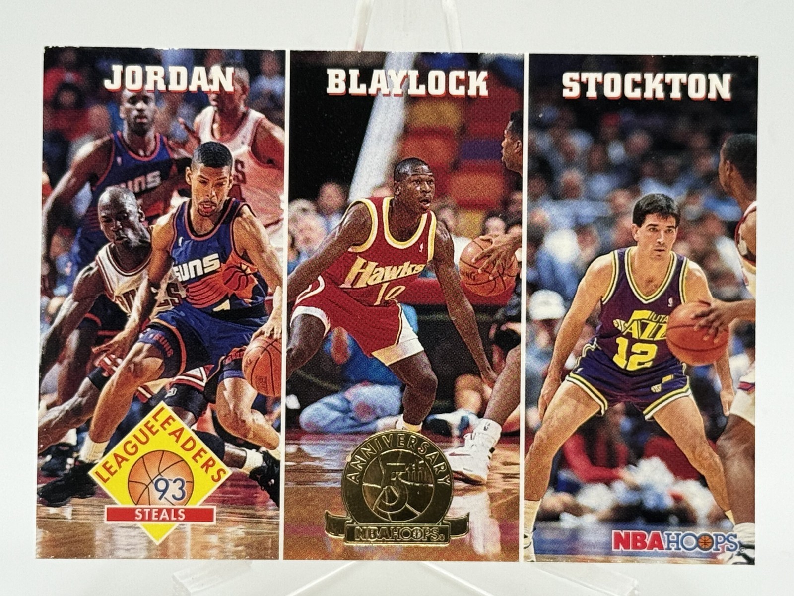 Michael Jordan Stockton Blaylock 1993-94 NBA Hoops #289 Gold 5th Anniversary I8