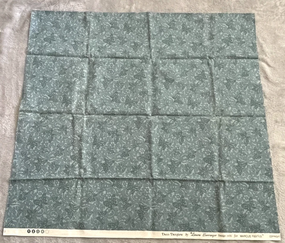 Deco Demure Laura Berringer Green w/ Butterflies Marcus Fabric 23 In x 42 In - Image 2 of 4