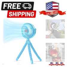 Portable Stroller Fan, 3-Speed Rechargeable Clip-On with 360  Flexible Tripod...