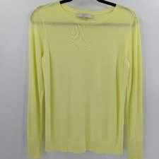 LOFT Sweater Womens Extra Small XS Yellow Lightweight Crewneck