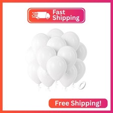 Bezente White Balloons 100 Pack 12 inch Latex Party Birthday Decorations