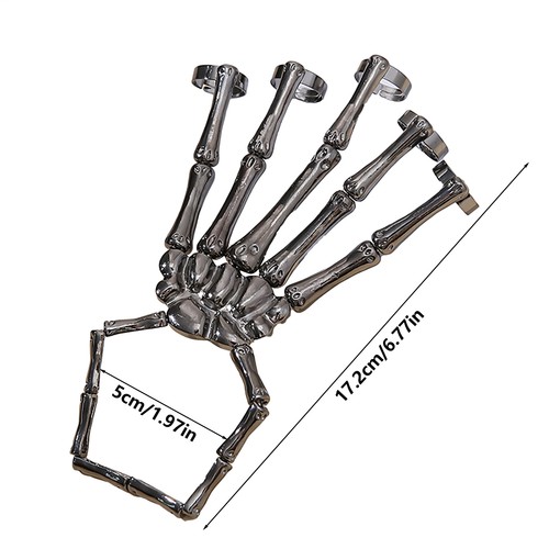 Skeleton Hand Bracelet Halloween Skull Ring Bracelet Gothic Accessories kind - Bild 4 von 4