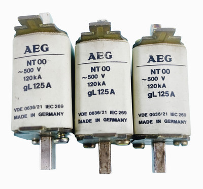 AEG NT 00 500VAC 120kA gL 125A VDE 0636/21 IEC 269 Fuse Lots of 3